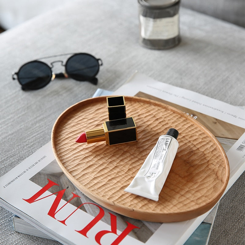 Nordic Dessert Plate Wooden Serving Tray Afternoon Tea Time Coffee Cake Plates Hexagonal Round Desserts Food Organizer Platter