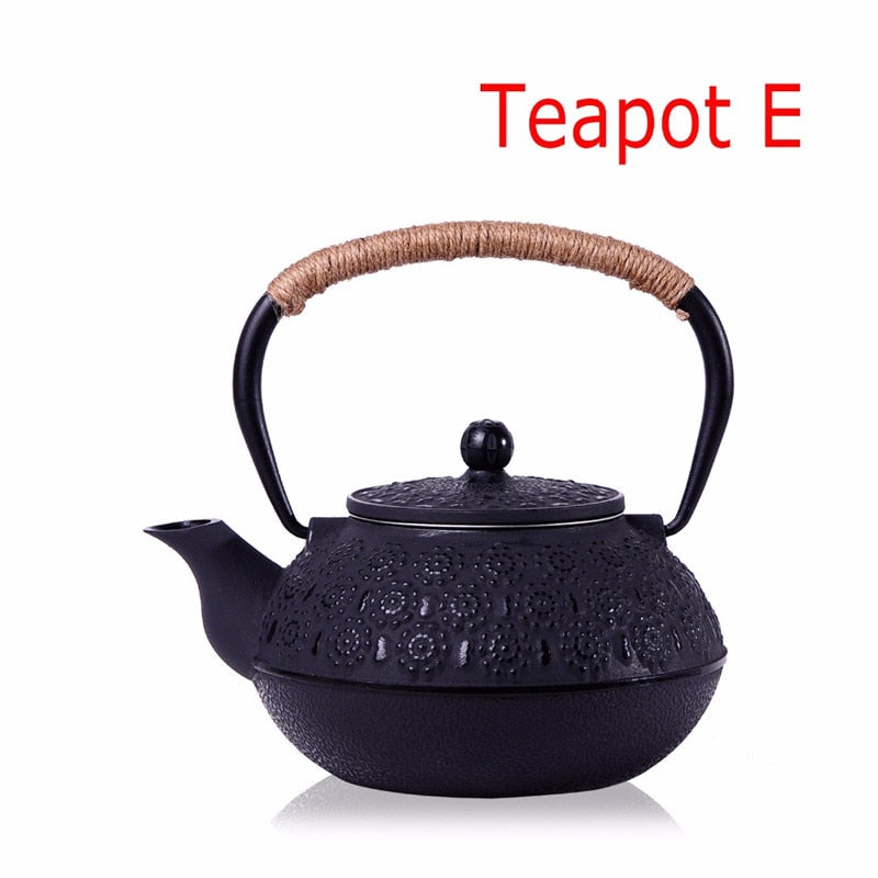 New 7 Chioces Cast Iron Teapot Set Japanese Tea Pot Tetsubin Kettle Enamel 900ml Kung Fu Infusers Metal With Strainer Net Filter
