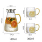 1.8L Heat Resistant  Glass Jug With Glass Mugs