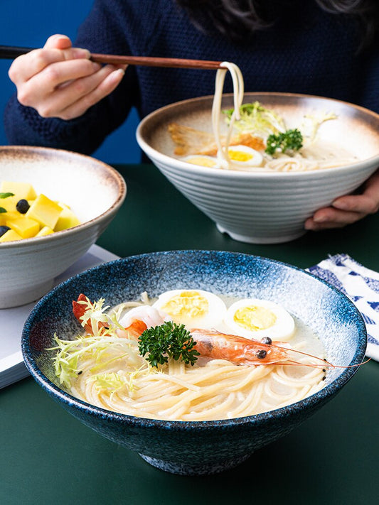 Japanese style ceramic bowl ramen bowl tableware set household noodles big bowl rice bowl ramen bowl