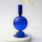 Blue Glass Candle Holder - Minimalist