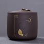 Tea Caddy Ceramics Puer tea Tea Storage Box Tea Jar 9.8*10.2cm Candy Jar Dried Fruit Container Purple Clay Spices Storage Box