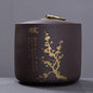 Tea Caddy Ceramics Puer tea Tea Storage Box Tea Jar 9.8*10.2cm Candy Jar Dried Fruit Container Purple Clay Spices Storage Box
