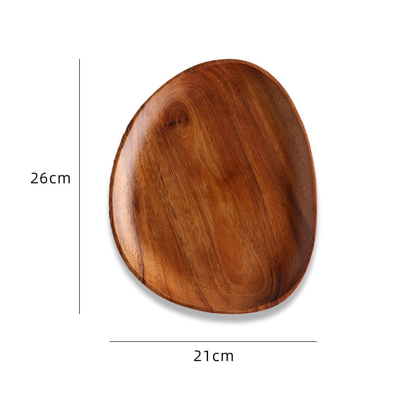 Acacia Wooden Tray Shaped Solid Wood Tray Sushi Cake Tray Wooden Salad Tray Fruit Tray Tea tray