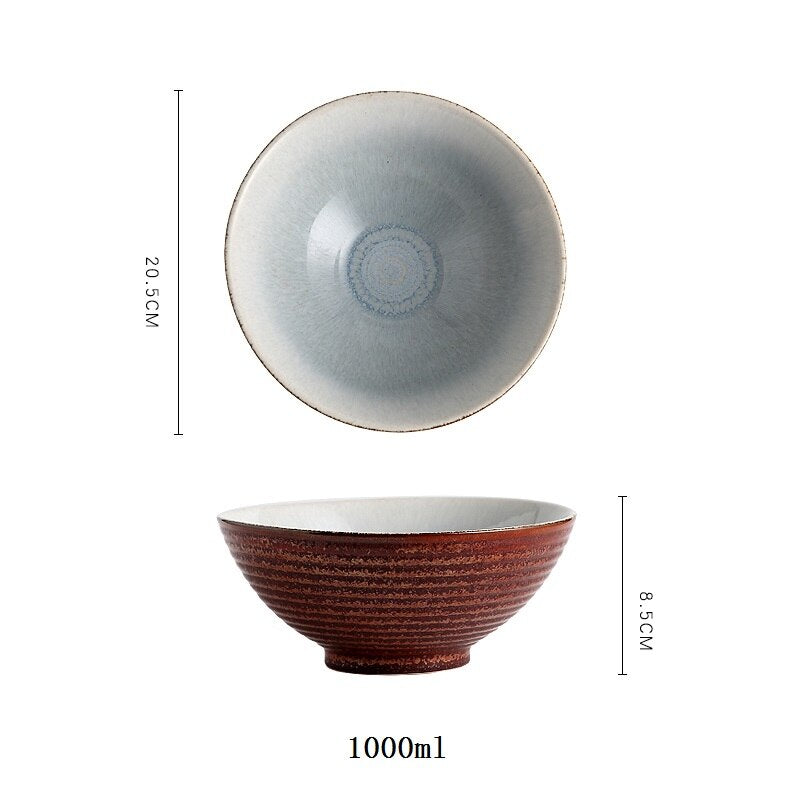 Asian Ceramic Bowl - 1L Capacity - Various Colours - Oyunimade