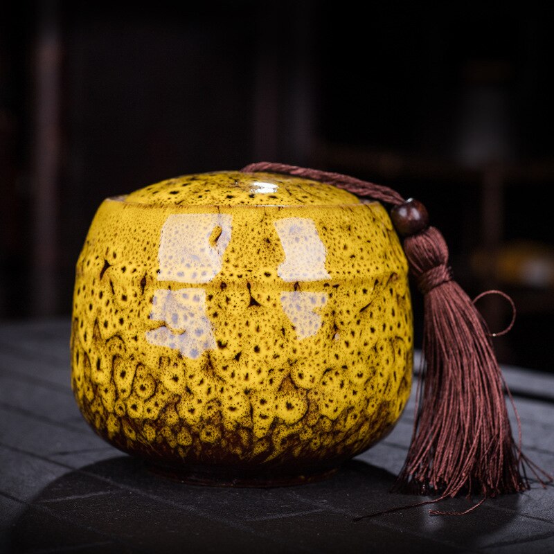 Asian Decorative Round Dry Storage Caddy