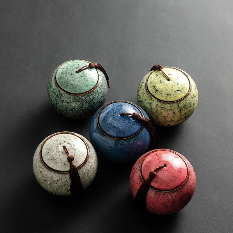 High quality Ceramics Tea Caddies Chinese tea ceremony Accessories Portable Tea Storage Jar Caddy Teaware Home Decor