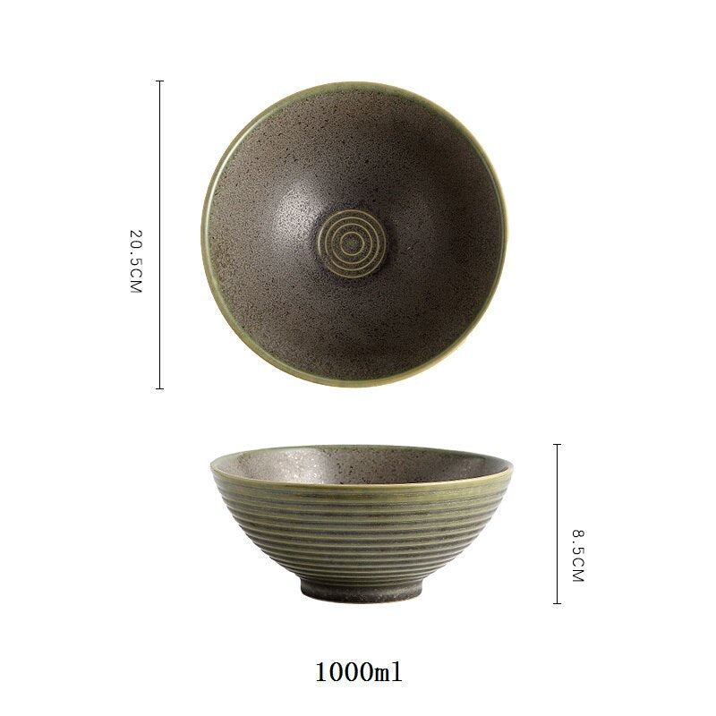 Asian Ceramic Bowl - 1L Capacity - Various Colours - Oyunimade
