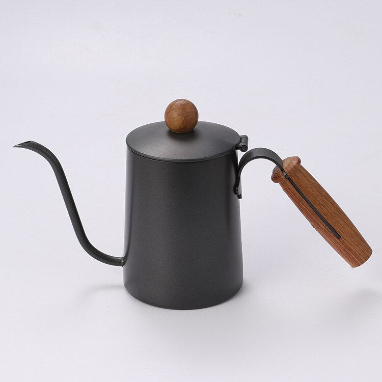 Coffee Pot 400ml Drip Kettle Tea Pot Non-Stick Food Grade Stainless Steel Gooseneck Drip Kettle Swan Neck Thin Mouth With Lid