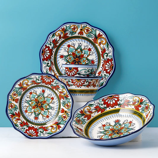 Dishes For Serving Dinner Plates Ceramic Western Plates Steak Noodles Plate Bowl Plates For Food Ceramic Tableware Dinnerware