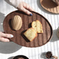 Nordic Dessert Plate Wooden Serving Tray Afternoon Tea Time Coffee Cake Plates Hexagonal Round Desserts Food Organizer Platter