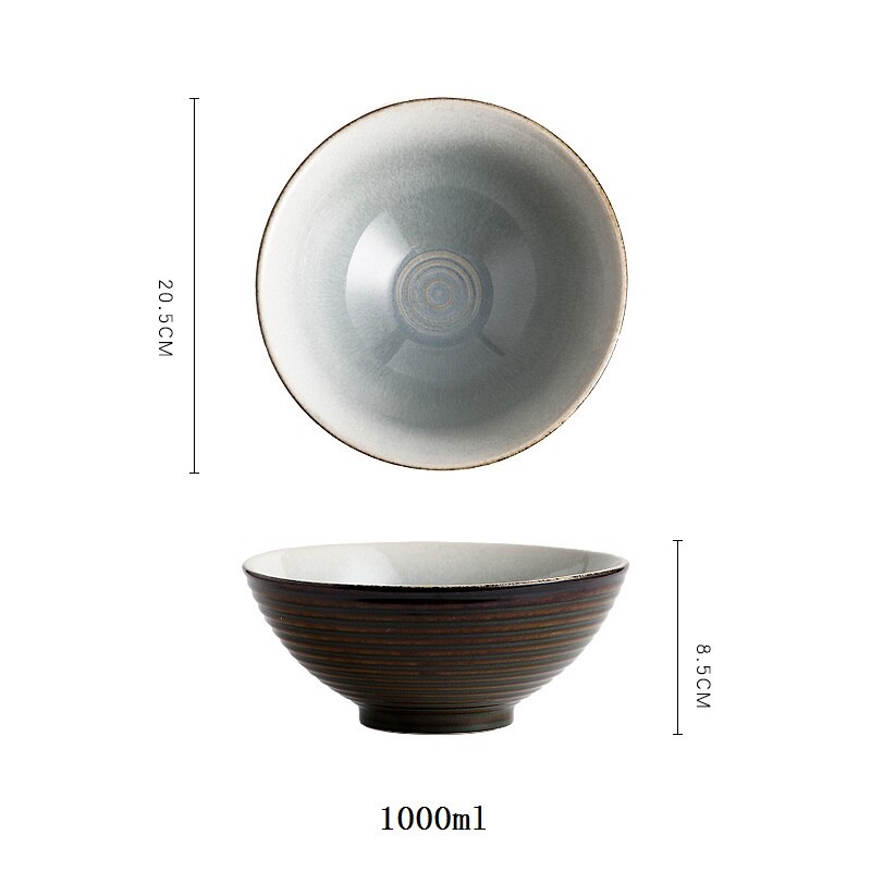 Asian Ceramic Bowl - 1L Capacity - Various Colours - Oyunimade
