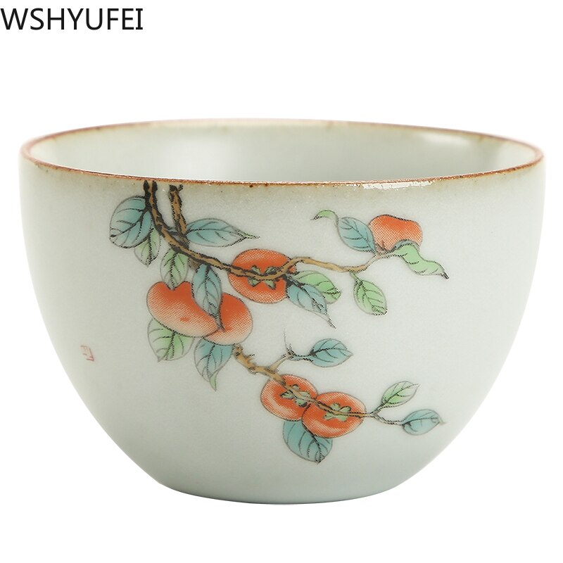 NLSLASI 1pcs Jingdezhen  Tea set TeaCup Chinese style Retro Ceramic CupS Personal Single Cup Pu&#39;er Tea Set Coffee drinkware