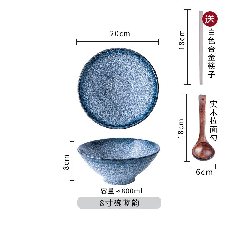Japanese style ceramic bowl ramen bowl tableware set household noodles big bowl rice bowl ramen bowl