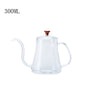 Glass Coffee Hand Punch Pot Coffee Cup Long Gooseneck Spout Kettle Pour Over Coffee Pot With Lid Home Heat Resistant Teapot