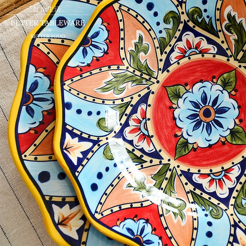 tableware Bohemia home christmas European style Ethnic customs series ceramic  western dishes large plates