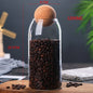 Glass Storage bottle Jars Containers Borosilicate Transparent Lead-Free Sealed Can coffee Tank Grains Creative Round Cork Tea