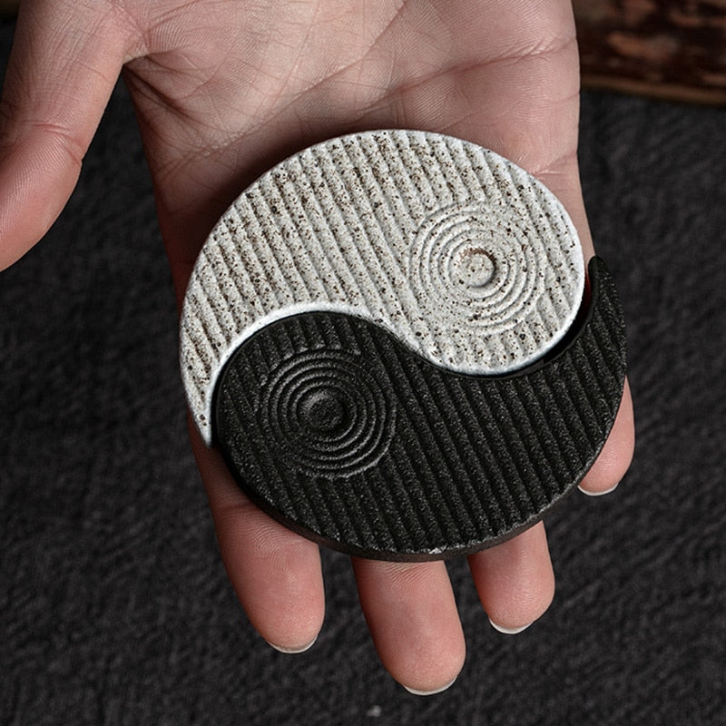 Yin Yang Cosater Silicone Mold Concrete Tea Cup Tray  Mould Handmade Desktop Decoration Tools
