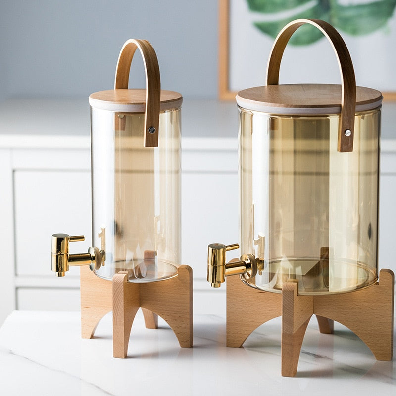 JOYLOVE Creative Glass Cool Water Bottle Colorful Self-service Cold Drink Bucket With Faucet Cold Water Kettle Hot And Explosion