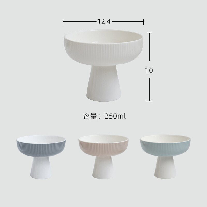 Modern White Ice Cream Ceramic Bowl Household Yogurt Pudding Bowl Dessert Cake Plate Kitchen Utensils Porcelain Home Decoration