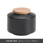 Creative Cute Mini Ceramic Storage Jar with Bamboo Wood Cover Home Portable Travel Tea Caddy Small Objects Jewelry Storage Box