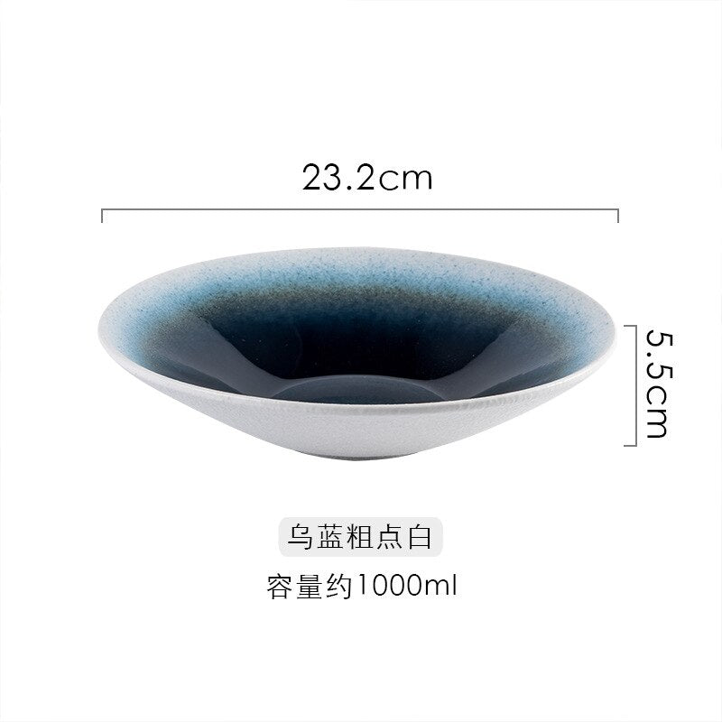 LingAo  Creative 9-inch Japanese ceramic ramen, speaker, salad bowl