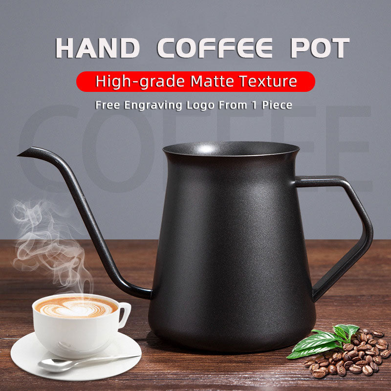 Coffee Pot 400ml Drip Kettle Tea Pot Non-Stick Food Grade Stainless Steel Gooseneck Drip Kettle Swan Neck Thin Mouth With Lid