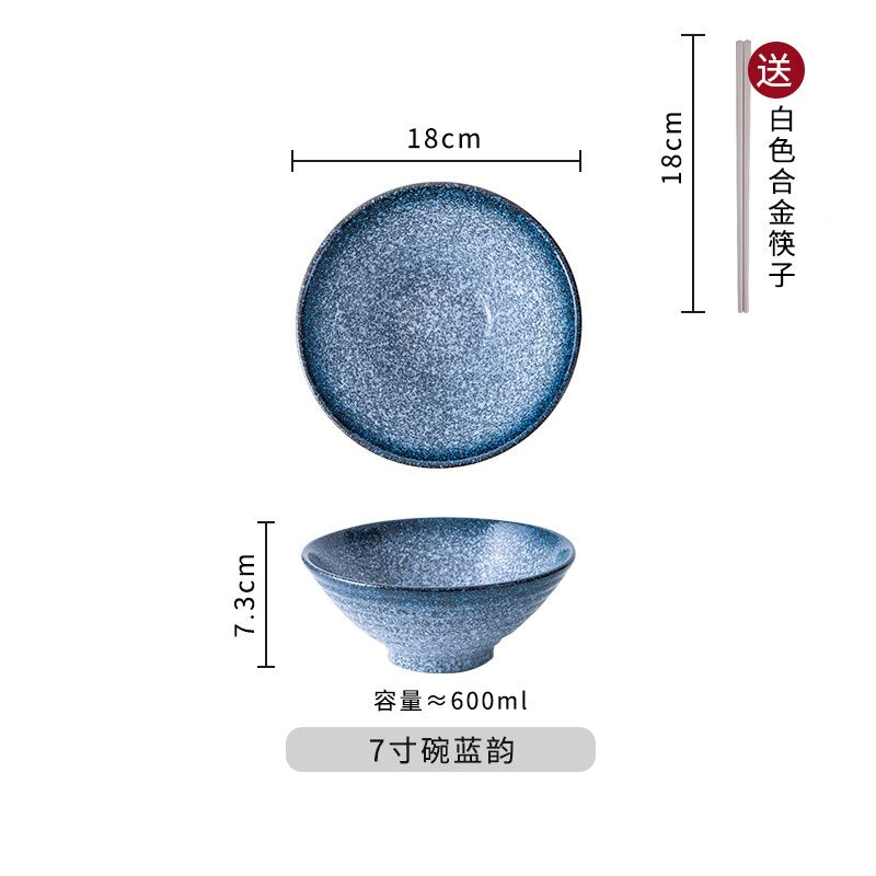 Japanese style ceramic bowl ramen bowl tableware set household noodles big bowl rice bowl ramen bowl