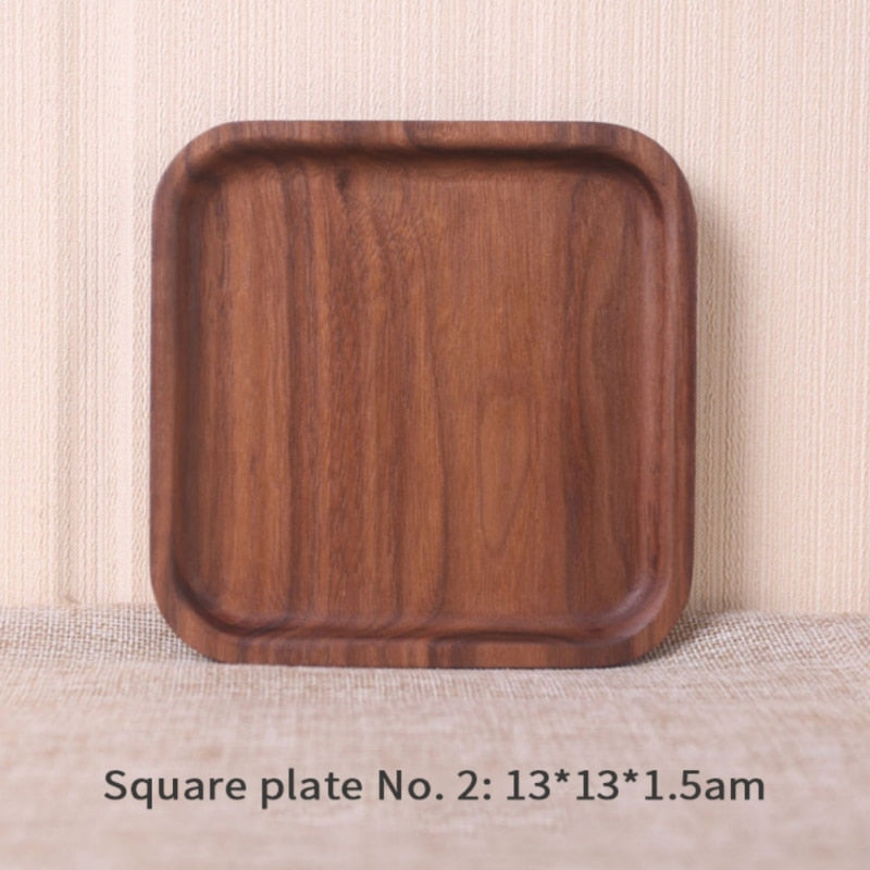 Wooden Serving Tray Tableware Plate for Snacks Dessert Food Storage Tea Coffee Breakfast Tray Hotel Home Wood Serving Trays