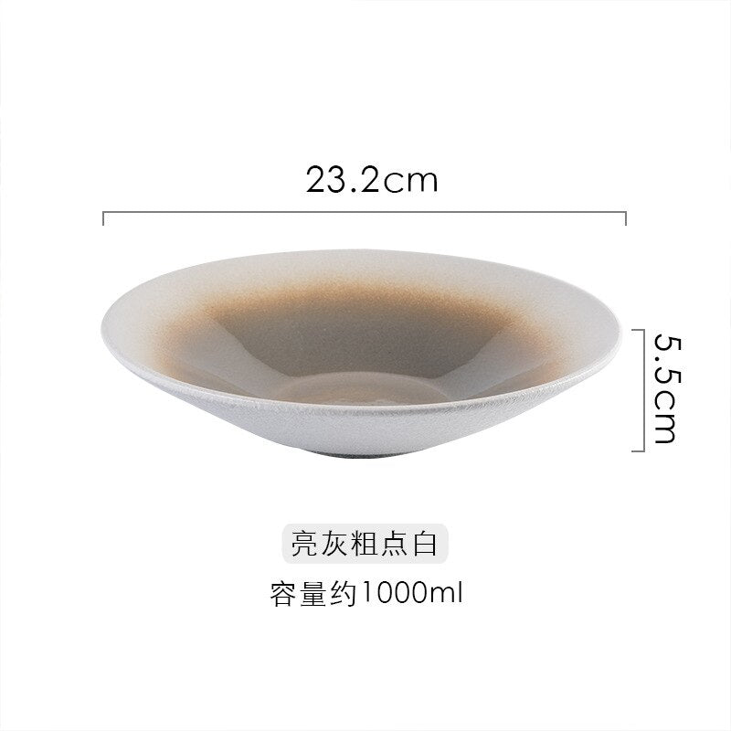LingAo  Creative 9-inch Japanese ceramic ramen, speaker, salad bowl