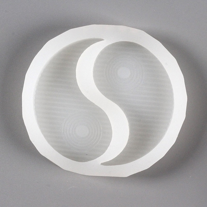 Yin Yang Cosater Silicone Mold Concrete Tea Cup Tray  Mould Handmade Desktop Decoration Tools
