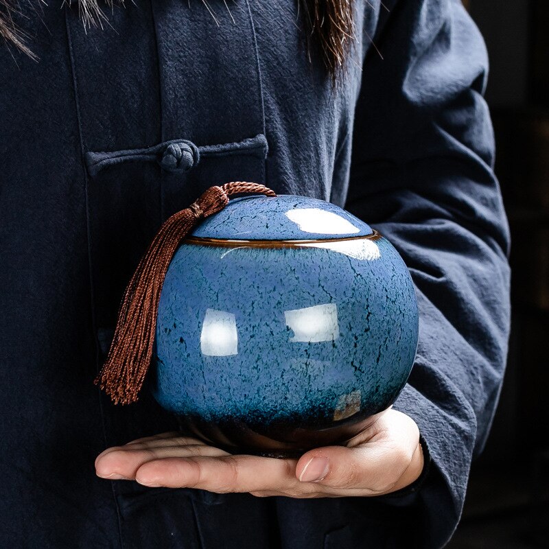 High quality Ceramics Tea Caddies Chinese tea ceremony Accessories Portable Tea Storage Jar Caddy Teaware Home Decor