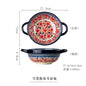 Retro Ceramic Plate Household Binaural Noodle Bowl Dinnerware Salad Bowl Fish Dishes 2l Soup Pot With Spoon Kitchen Tableware
