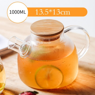 Good Clear Borosilicate Glass Teapot With 304 Stainless Steel Infuser Strainer Heat Resistant Loose Leaf Tea Pot Tool kettle set