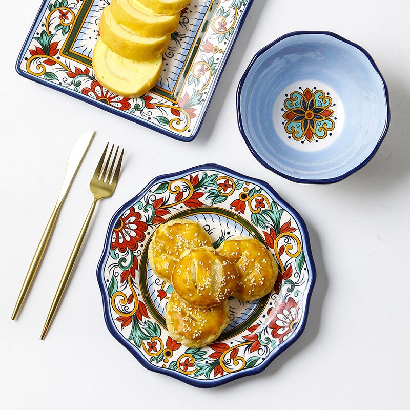 Dishes For Serving Dinner Plates Ceramic Western Plates Steak Noodles Plate Bowl Plates For Food Ceramic Tableware Dinnerware