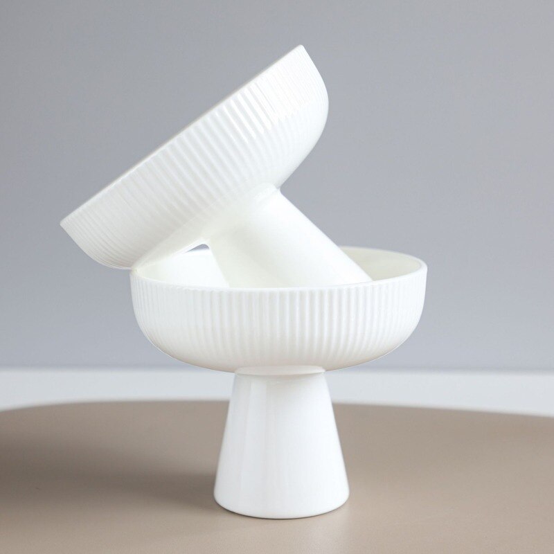 Modern White Ice Cream Ceramic Bowl Household Yogurt Pudding Bowl Dessert Cake Plate Kitchen Utensils Porcelain Home Decoration