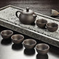 Yixing Purple Sand Tea Set Black/Red Ceramic Kung Fu Teapot Handmade Teacup Gaiwan Tureen Tea Ceremony (Not Include Stone Table)