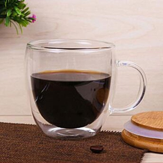 Double Wall Glass Mug Resistant Tea Beer Mug Milk Lemon Juice Cup Drinkware Lover Coffee Cups Mug Gift