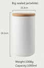 Sealed Ceramic Storage Jar With Bamboo Lid  - Various Capacity