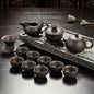 Yixing Purple Sand Tea Set Black/Red Ceramic Kung Fu Teapot Handmade Teacup Gaiwan Tureen Tea Ceremony (Not Include Stone Table)