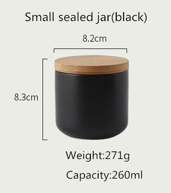 Sealed Ceramic Storage Jar With Bamboo Lid  - Various Capacity