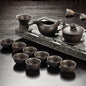 Yixing Purple Sand Tea Set Black/Red Ceramic Kung Fu Teapot Handmade Teacup Gaiwan Tureen Tea Ceremony (Not Include Stone Table)