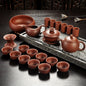 Yixing Purple Sand Tea Set Black/Red Ceramic Kung Fu Teapot Handmade Teacup Gaiwan Tureen Tea Ceremony (Not Include Stone Table)
