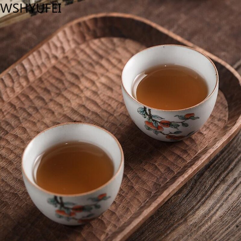 NLSLASI 1pcs Jingdezhen  Tea set TeaCup Chinese style Retro Ceramic CupS Personal Single Cup Pu&#39;er Tea Set Coffee drinkware