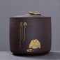 Tea Caddy Ceramics Puer tea Tea Storage Box Tea Jar 9.8*10.2cm Candy Jar Dried Fruit Container Purple Clay Spices Storage Box