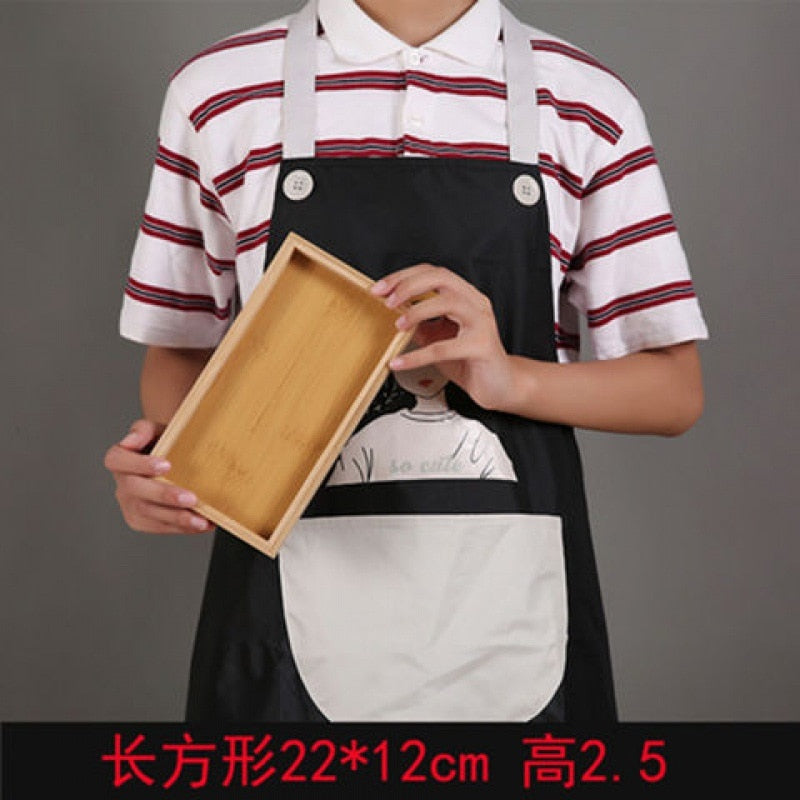 Wooden Bamboo Serving Tray Tea Cup Saucer Trays Fruit Plate Storage Pallet Plate Decoration Japanese Food Rectangular Plate