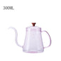 Glass Coffee Hand Punch Pot Coffee Cup Long Gooseneck Spout Kettle Pour Over Coffee Pot With Lid Home Heat Resistant Teapot