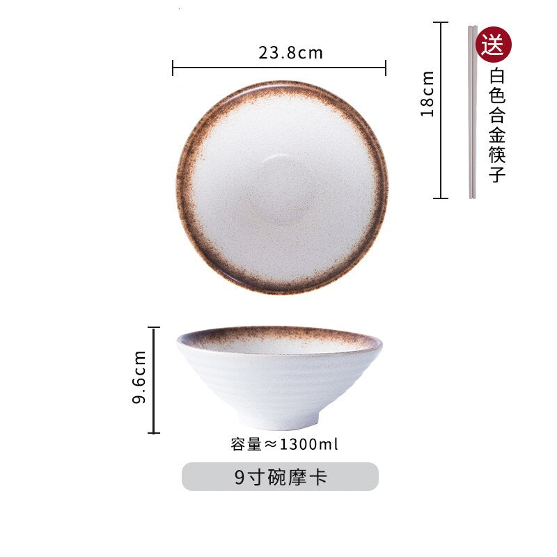 Japanese style ceramic bowl ramen bowl tableware set household noodles big bowl rice bowl ramen bowl
