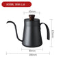 Coffee Pot 400ml Drip Kettle Tea Pot Non-Stick Food Grade Stainless Steel Gooseneck Drip Kettle Swan Neck Thin Mouth With Lid