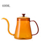 Glass Coffee Hand Punch Pot Coffee Cup Long Gooseneck Spout Kettle Pour Over Coffee Pot With Lid Home Heat Resistant Teapot